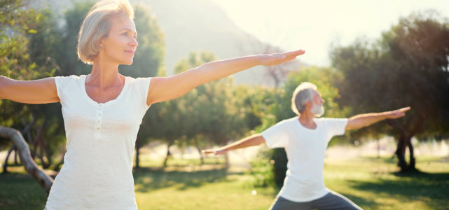 old women doing workout